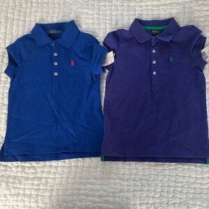 Two NWT Girls s/s Polo Ralph Lauren s/s shirts size 5